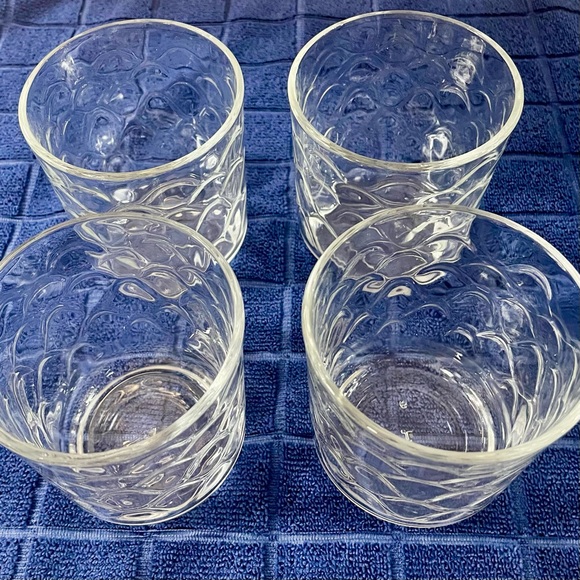 Vintage Libbey Bubbles Urban PolkaDot Thumbprint Clear Glass Old Fashioned Rocks - Picture 3 of 10